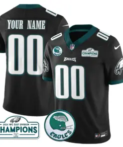 Alternative view of Philadelphia Eagles Nike 2024 NFC East Division Champions Custom Stitched Jersey - Midnight Green