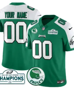 Philadelphia Eagles Nike 2024 NFC East Division Champions Custom Stitched Jersey - Midnight Green - Image 4