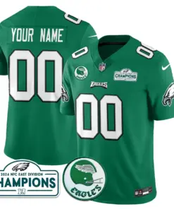 Philadelphia Eagles Nike 2024 NFC East Division Champions Custom Stitched Jersey - Midnight Green - Image 5