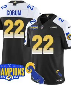 Puka Nacua Los Angeles Rams Nike 2024 NFC West Division Champions Stitched Jersey - Black - Image 3