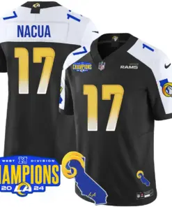 Puka Nacua Los Angeles Rams Nike 2024 NFC West Division Champions Stitched Jersey - Black