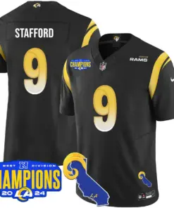 Puka Nacua Los Angeles Rams Nike 2024 NFC West Division Champions Stitched Jersey - Black - Image 14