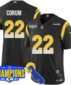 Puka Nacua Los Angeles Rams Nike 2024 NFC West Division Champions Stitched Jersey - Black - Image 7