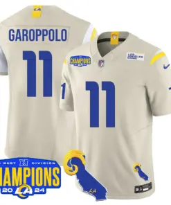 Puka Nacua Los Angeles Rams Nike 2024 NFC West Division Champions Stitched Jersey - Black - Image 19