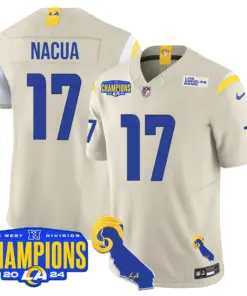 Puka Nacua Los Angeles Rams Nike 2024 NFC West Division Champions Stitched Jersey - Black - Image 17