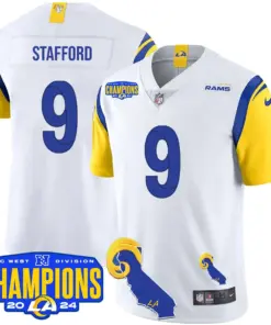 Puka Nacua Los Angeles Rams Nike 2024 NFC West Division Champions Stitched Jersey - Black - Image 27