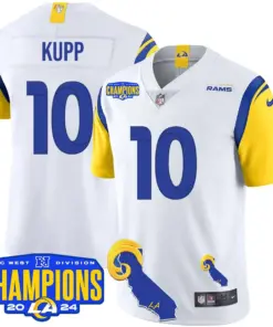Puka Nacua Los Angeles Rams Nike 2024 NFC West Division Champions Stitched Jersey - Black - Image 26