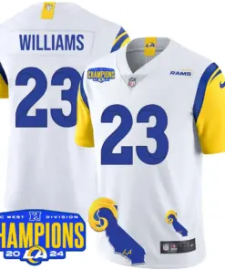 Puka Nacua Los Angeles Rams Nike 2024 NFC West Division Champions Stitched Jersey - Black - Image 28