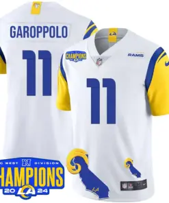 Puka Nacua Los Angeles Rams Nike 2024 NFC West Division Champions Stitched Jersey - Black - Image 25