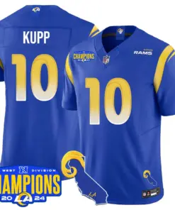 Puka Nacua Los Angeles Rams Nike 2024 NFC West Division Champions Stitched Jersey - Black - Image 31