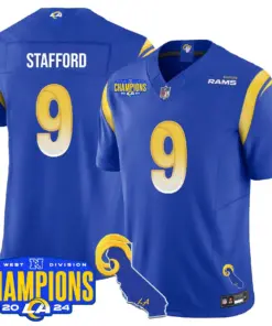 Puka Nacua Los Angeles Rams Nike 2024 NFC West Division Champions Stitched Jersey - Black - Image 32