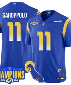 Puka Nacua Los Angeles Rams Nike 2024 NFC West Division Champions Stitched Jersey - Black - Image 33