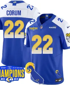 Puka Nacua Los Angeles Rams Nike 2024 NFC West Division Champions Stitched Jersey - Black - Image 37