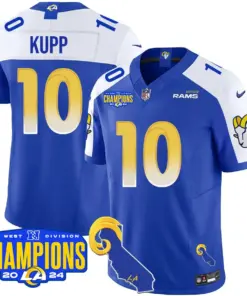 Puka Nacua Los Angeles Rams Nike 2024 NFC West Division Champions Stitched Jersey - Black - Image 39