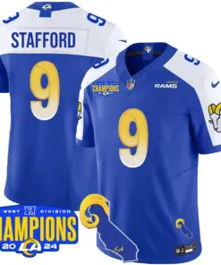 Puka Nacua Los Angeles Rams Nike 2024 NFC West Division Champions Stitched Jersey - Black - Image 41