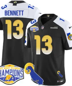 Puka Nacua Los Angeles Rams Nike 2024 NFC West Division Champions Stitched Jersey - White - Image 9