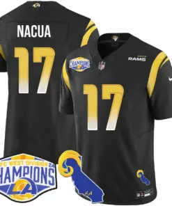 Puka Nacua Los Angeles Rams Nike 2024 NFC West Division Champions Stitched Jersey - White - Image 8