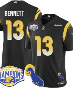 Puka Nacua Los Angeles Rams Nike 2024 NFC West Division Champions Stitched Jersey - White - Image 6