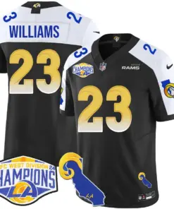 Puka Nacua Los Angeles Rams Nike 2024 NFC West Division Champions Stitched Jersey - White - Image 13