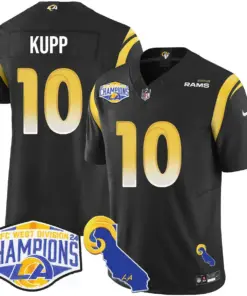 Puka Nacua Los Angeles Rams Nike 2024 NFC West Division Champions Stitched Jersey - White - Image 11