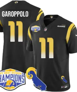 Puka Nacua Los Angeles Rams Nike 2024 NFC West Division Champions Stitched Jersey - White - Image 15