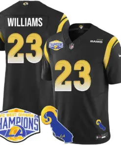 Puka Nacua Los Angeles Rams Nike 2024 NFC West Division Champions Stitched Jersey - White - Image 16