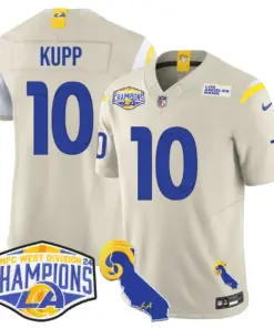 Puka Nacua Los Angeles Rams Nike 2024 NFC West Division Champions Stitched Jersey - White - Image 20