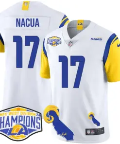 Puka Nacua Los Angeles Rams Nike 2024 NFC West Division Champions Stitched Jersey - White