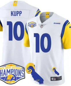 Puka Nacua Los Angeles Rams Nike 2024 NFC West Division Champions Stitched Jersey - White - Image 29