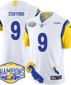 Puka Nacua Los Angeles Rams Nike 2024 NFC West Division Champions Stitched Jersey - White - Image 25