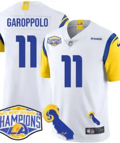 Puka Nacua Los Angeles Rams Nike 2024 NFC West Division Champions Stitched Jersey - White - Image 28