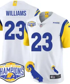 Puka Nacua Los Angeles Rams Nike 2024 NFC West Division Champions Stitched Jersey - White - Image 26