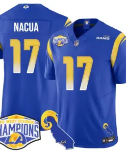 Puka Nacua Los Angeles Rams Nike 2024 NFC West Division Champions Stitched Jersey - White - Image 34