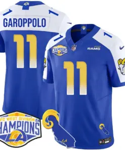 Puka Nacua Los Angeles Rams Nike 2024 NFC West Division Champions Stitched Jersey - White - Image 39
