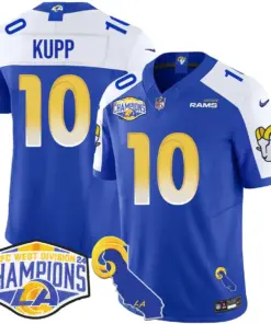 Puka Nacua Los Angeles Rams Nike 2024 NFC West Division Champions Stitched Jersey - White - Image 40