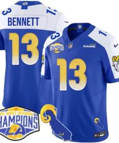 Puka Nacua Los Angeles Rams Nike 2024 NFC West Division Champions Stitched Jersey - White - Image 37
