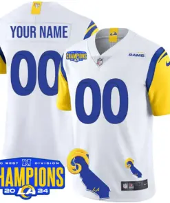Los Angeles Rams Nike 2024 NFC West Division Champions Custom Stitched Jersey - Black - Image 5