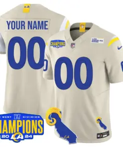 Los Angeles Rams Nike 2024 NFC West Division Champions Custom Stitched Jersey - Black - Image 3