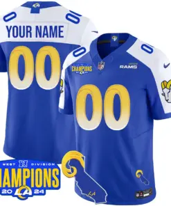 Los Angeles Rams Nike 2024 NFC West Division Champions Custom Stitched Jersey - Black - Image 6