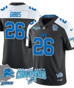 Jared Goff Detroit Lions Nike 2024 NFC North Champions Stitched Jersey - Anthracite - Image 14