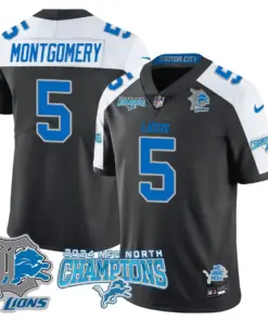 Jared Goff Detroit Lions Nike 2024 NFC North Champions Stitched Jersey - Anthracite - Image 13