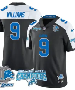 Jared Goff Detroit Lions Nike 2024 NFC North Champions Stitched Jersey - Anthracite - Image 16