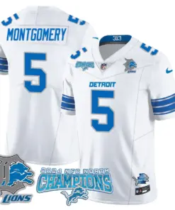 Jared Goff Detroit Lions Nike 2024 NFC North Champions Stitched Jersey - Anthracite - Image 19