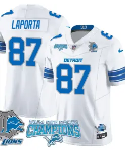 Jared Goff Detroit Lions Nike 2024 NFC North Champions Stitched Jersey - Anthracite - Image 18