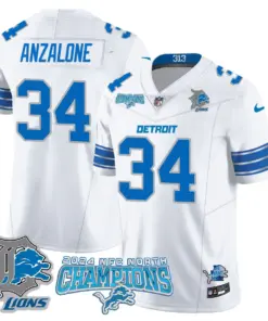 Jared Goff Detroit Lions Nike 2024 NFC North Champions Stitched Jersey - Anthracite - Image 17