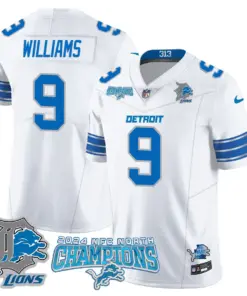 Jared Goff Detroit Lions Nike 2024 NFC North Champions Stitched Jersey - Anthracite - Image 24