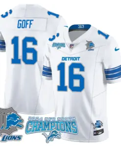 Jared Goff Detroit Lions Nike 2024 NFC North Champions Stitched Jersey - Anthracite - Image 21