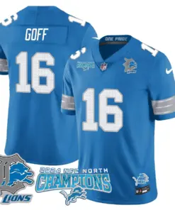 Jared Goff Detroit Lions Nike 2024 NFC North Champions Stitched Jersey - Anthracite - Image 26