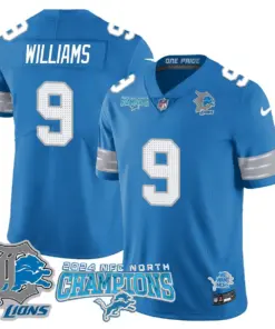 Jared Goff Detroit Lions Nike 2024 NFC North Champions Stitched Jersey - Anthracite - Image 30