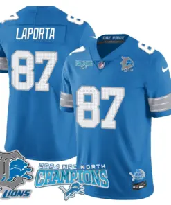 Jared Goff Detroit Lions Nike 2024 NFC North Champions Stitched Jersey - Anthracite - Image 28